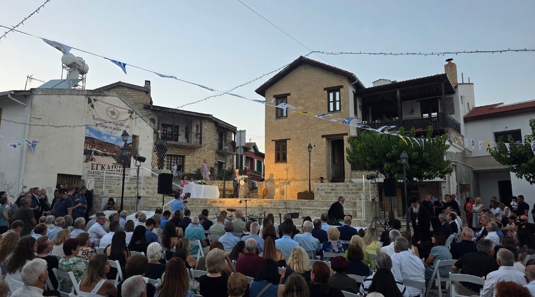 Omodos celebrates the opening of its newly renovated village square